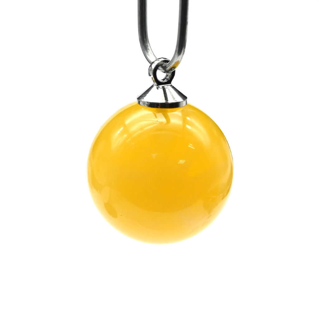 Кулон шарик из янтаря 8мм цв.молочный - Радуга камня фото 5