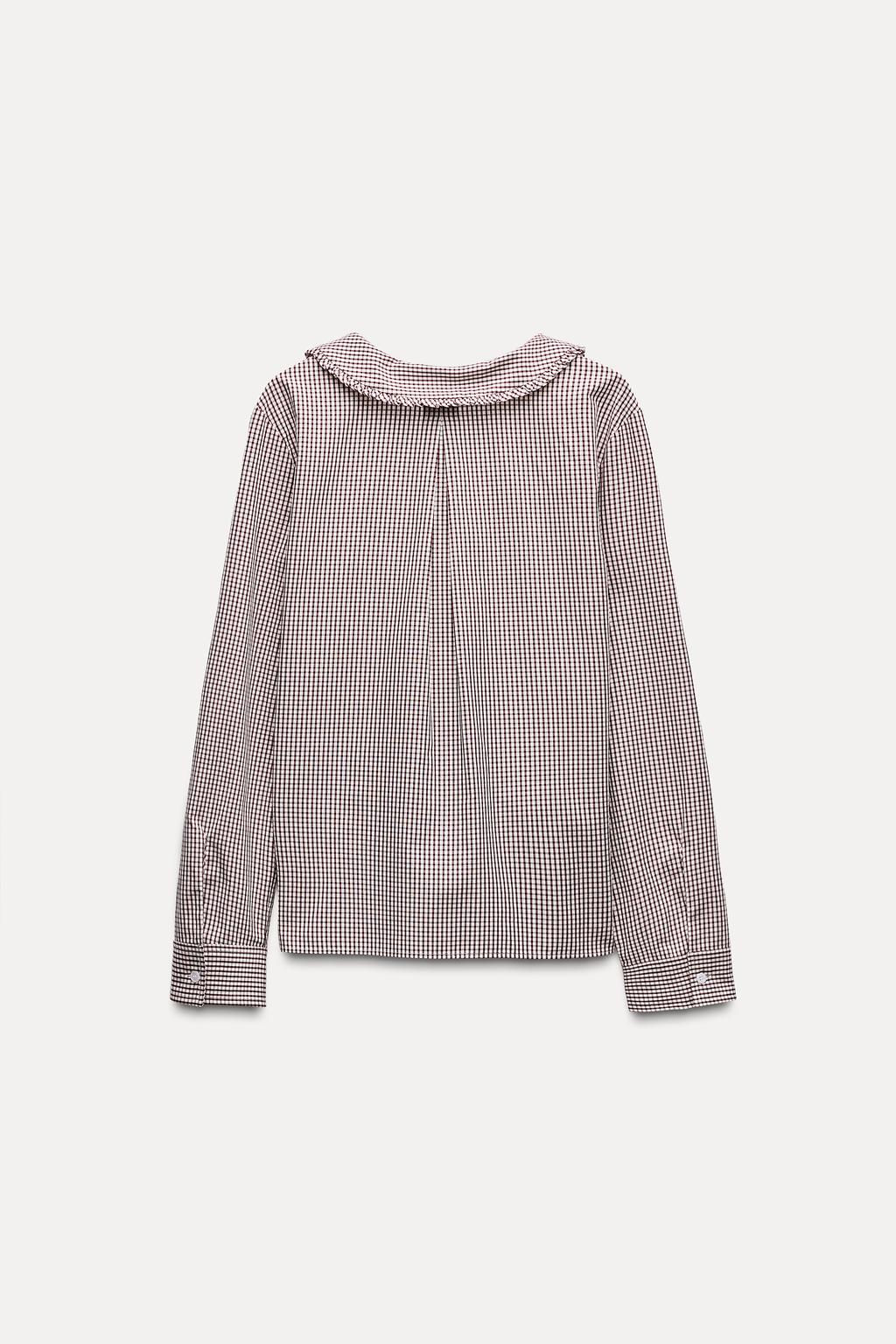 GINGHAM CHECK SHIRT WITH PETER PAN COLLAR - Zara фото 3