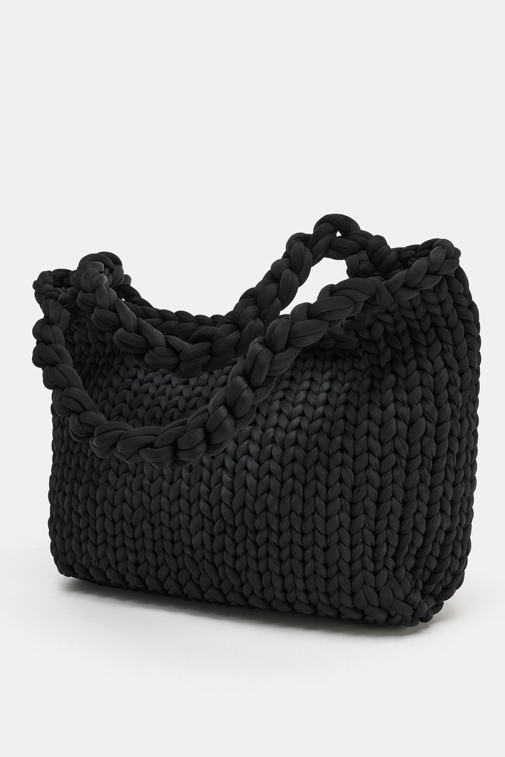 BOLSO SHOPPER TRENZADO / Negro - Zara фото 5