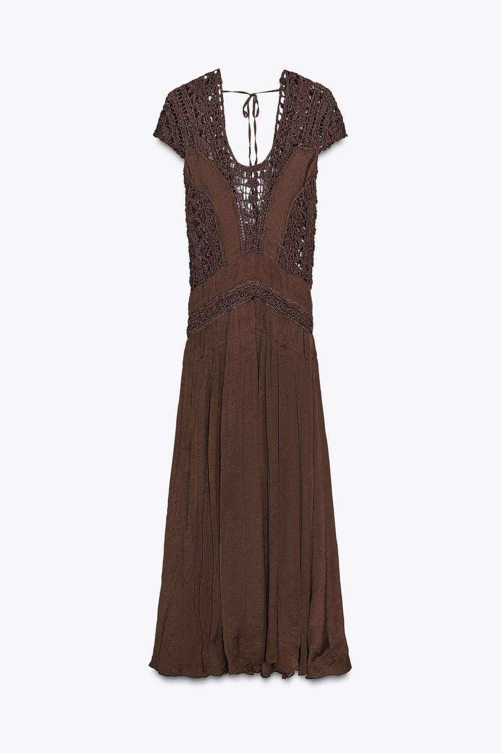 ZW COLLECTION COMBINED CROCHET DRESS - Zara фото 7