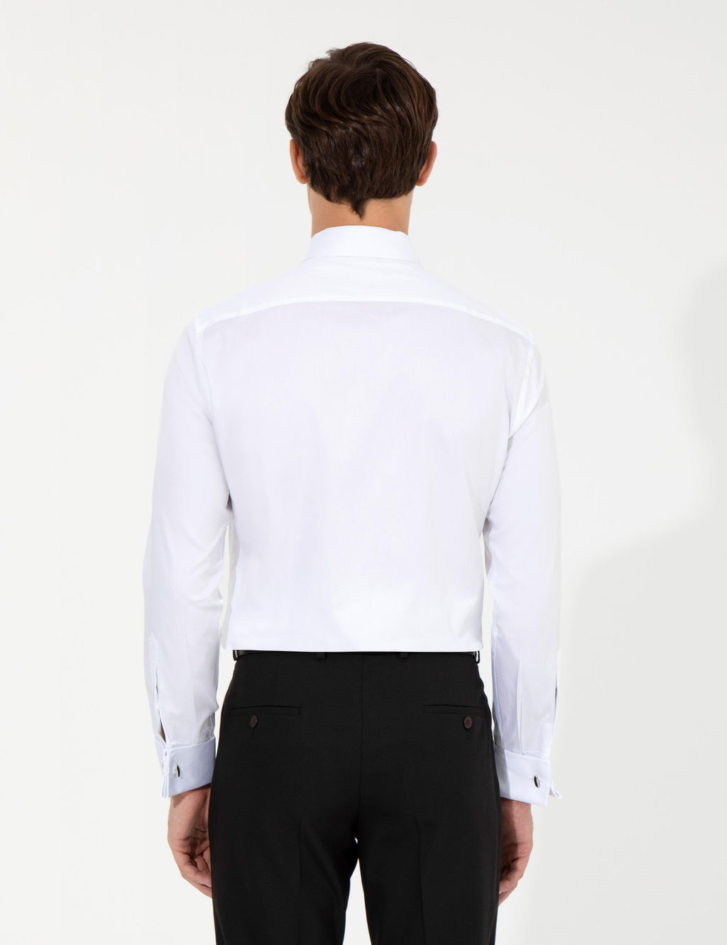 Beyaz Slim Fit Uzun Kollu Klasik G_mlek