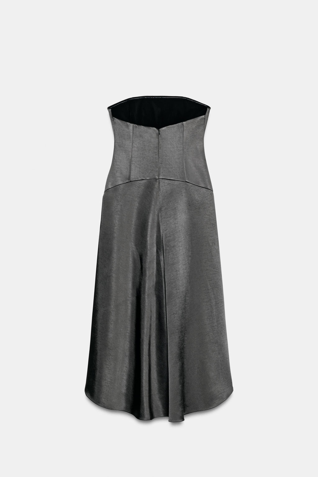 VESTIDO SATINADO ASIM?TRICO ZW COLLECTION / Gris oscuro - Zara фото 4