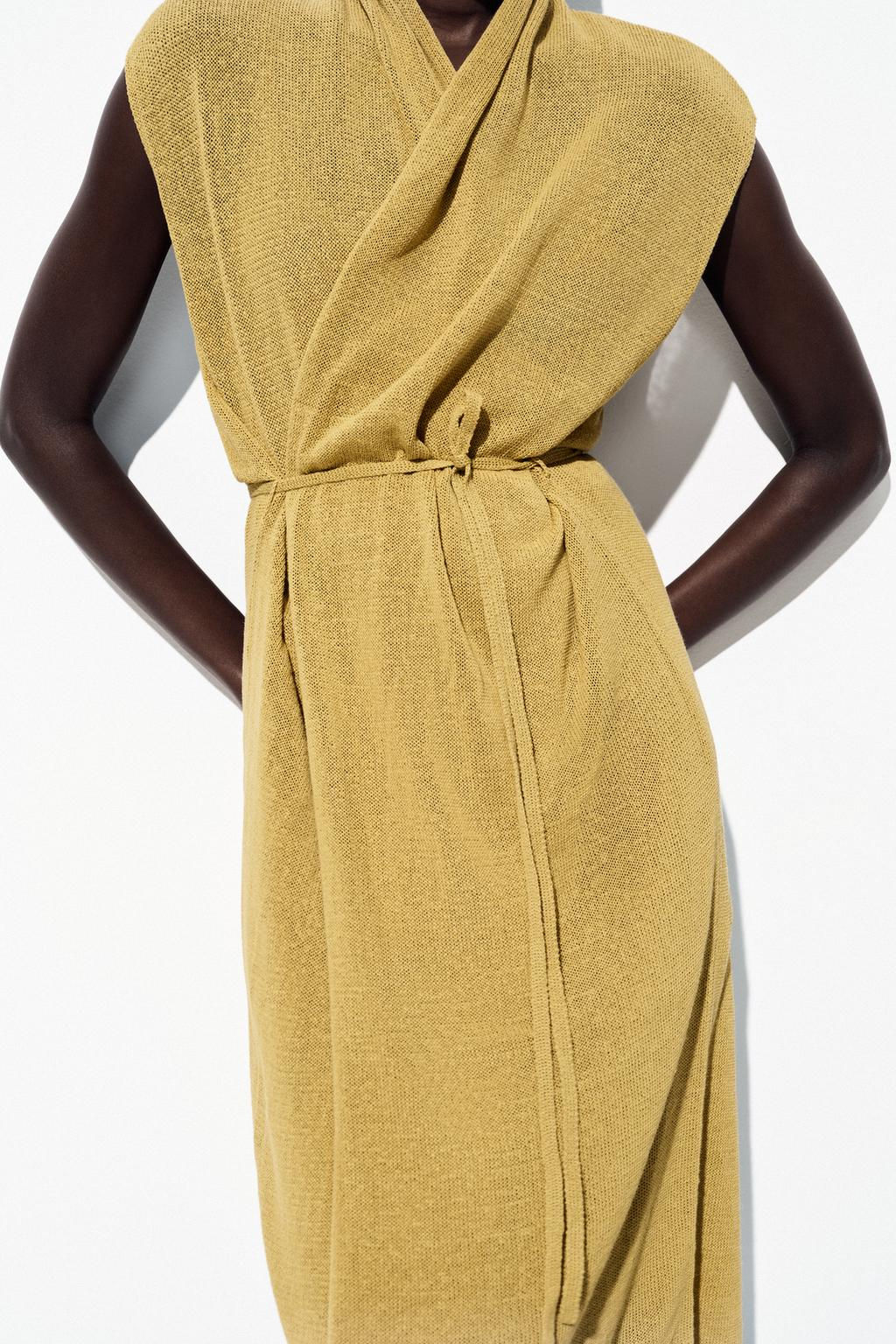 LONG KNIT LINEN WAISTCOAT - Zara фото 9