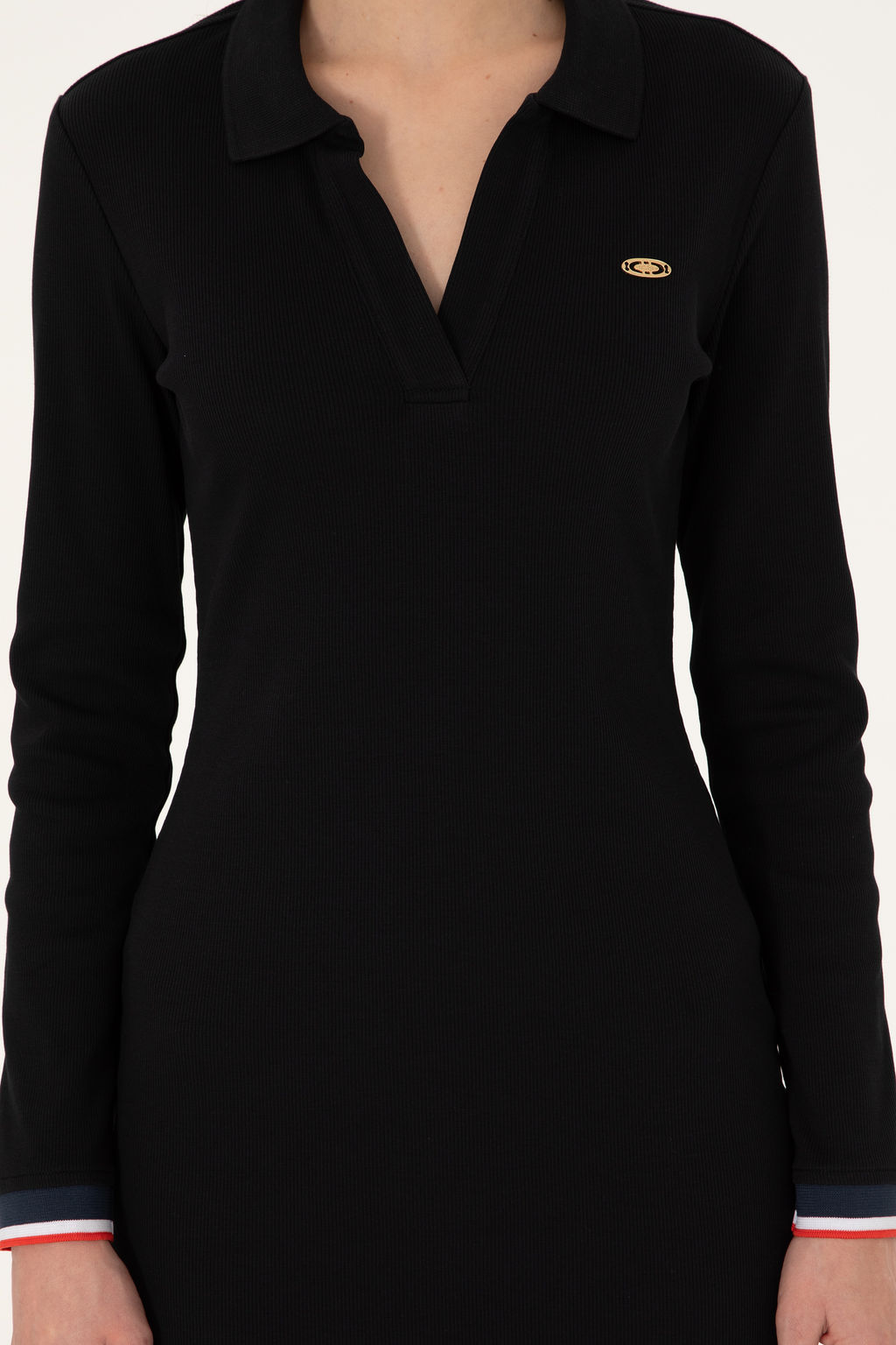 Женское черное трикотажное платье Неожиданная скидка в корзине - U.s. polo assn фото 11