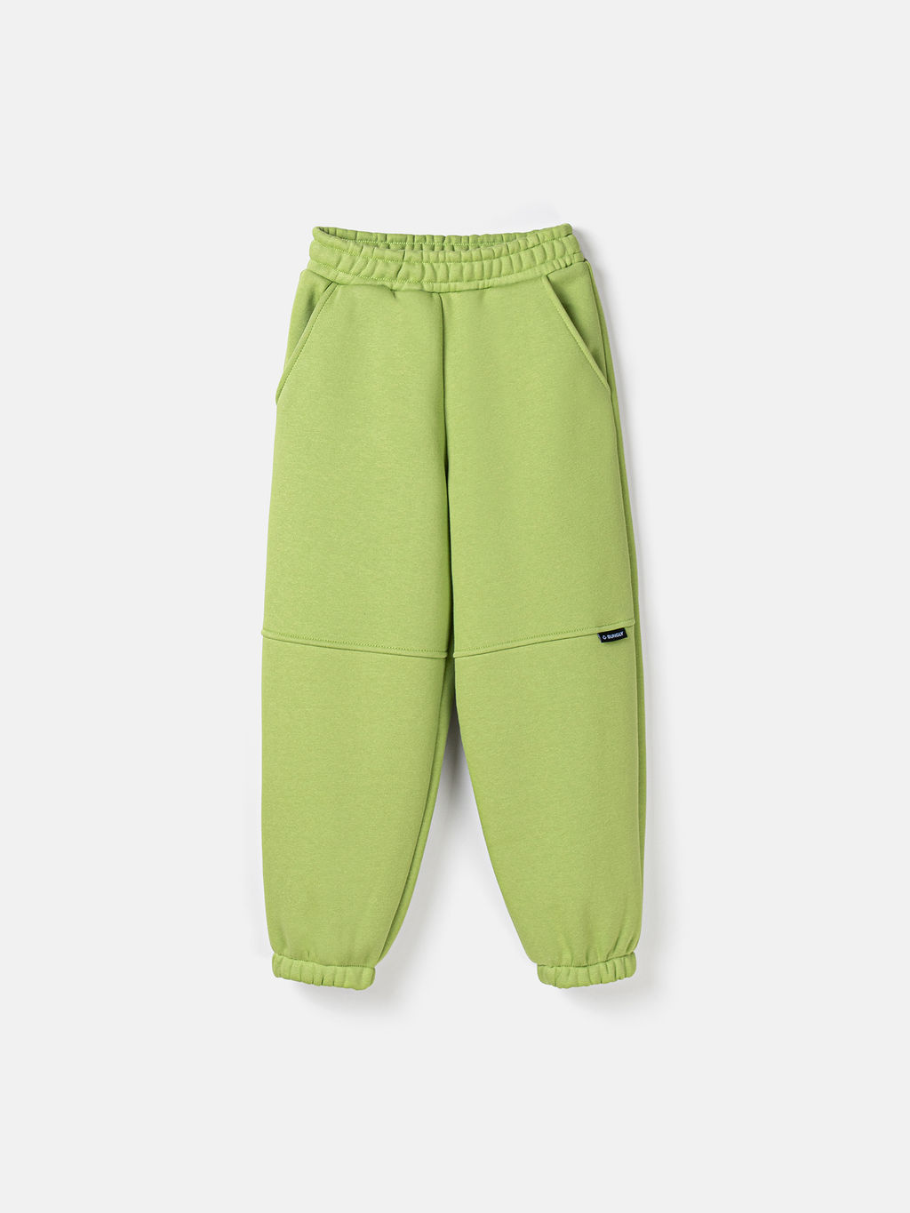 Джоггеры оверсайз Лайм с карманами утепленные 7+