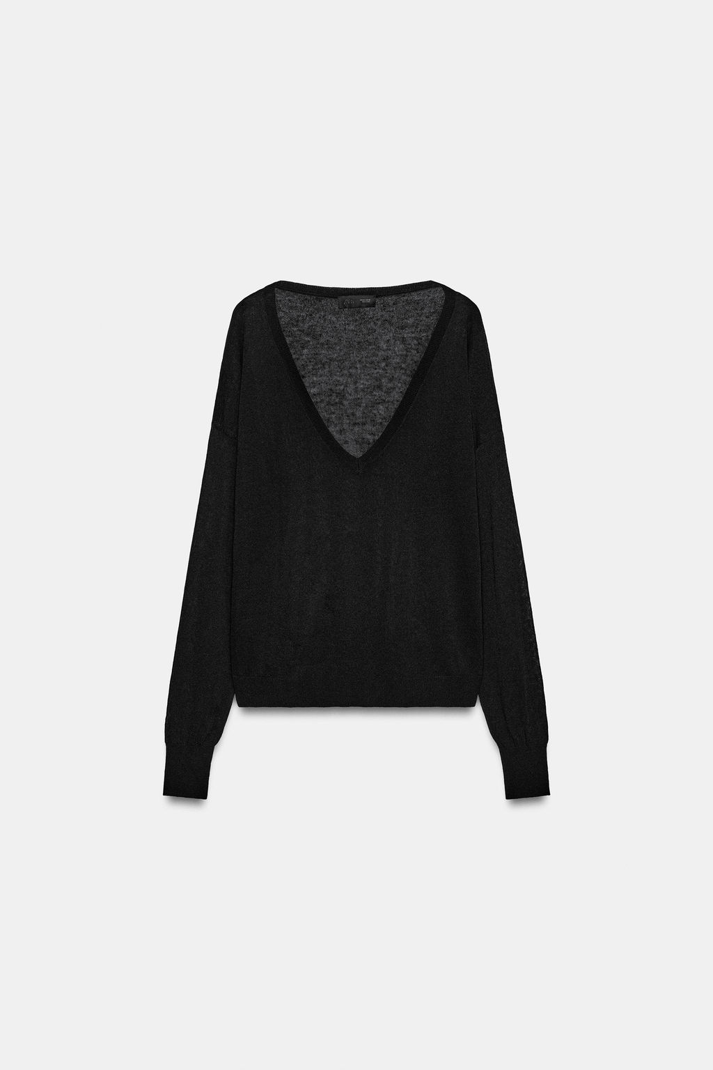JERSEY PUNTO FINO ESCOTE PICO / Negro