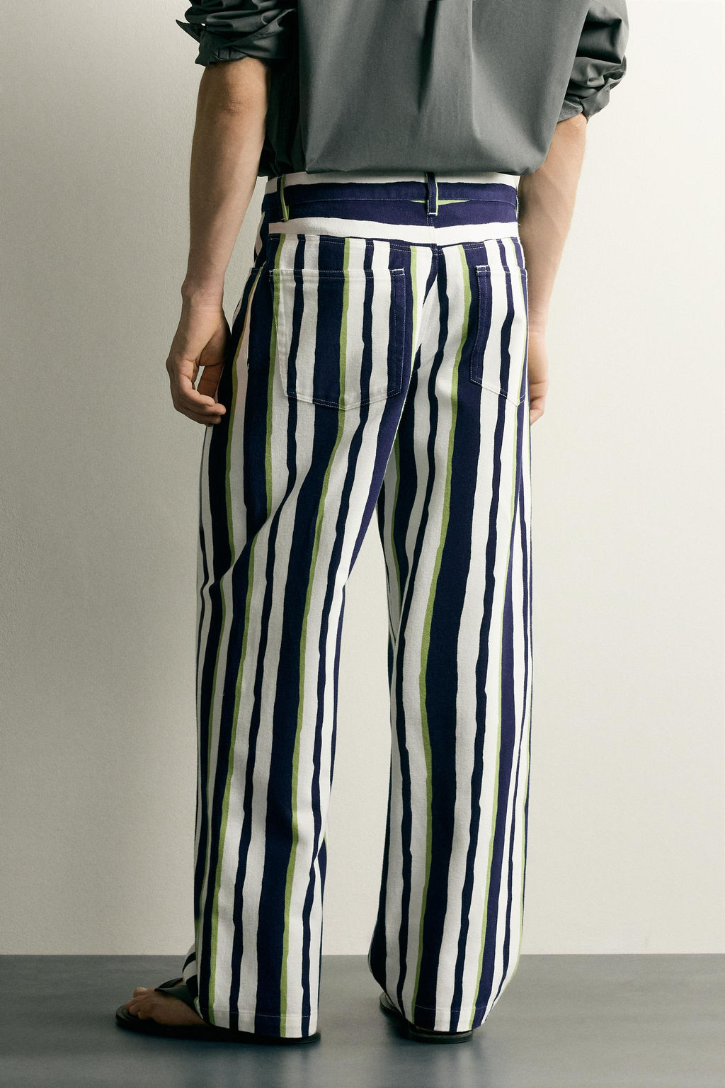 PANTAL?N STRAIGHT FIT RAYAS / Marino - Zara фото 3