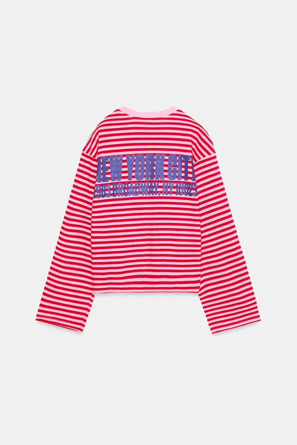STRIPED T-SHIRT WITH SLOGAN - Zara фото 2