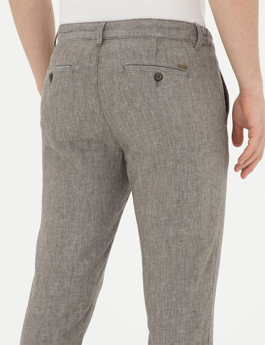 Ye_il Slim Fit Keten Kar___ml_ Kanvas Pantolon - Pierre cardin фото 7