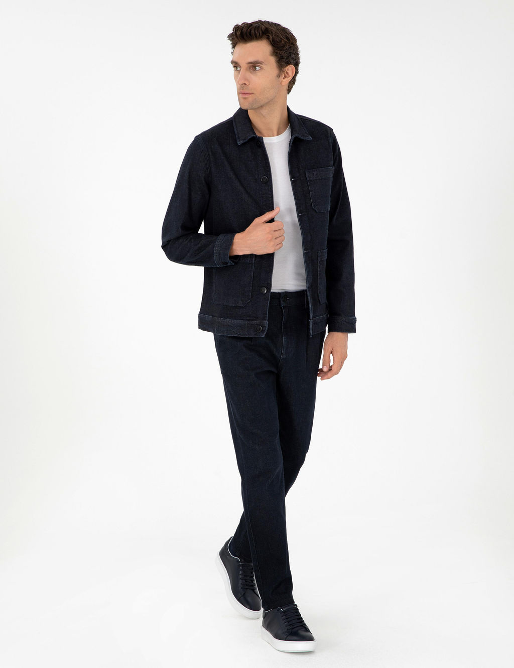 Темно-синие джинсовые брюки-морковки - Cacharel фото 9