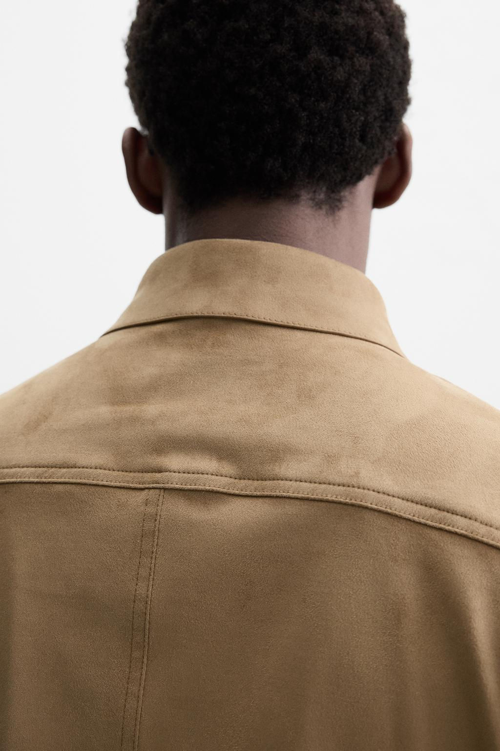 LIGHTWEIGHT FAUX SUEDE OVERSHIRT - Zara фото 6