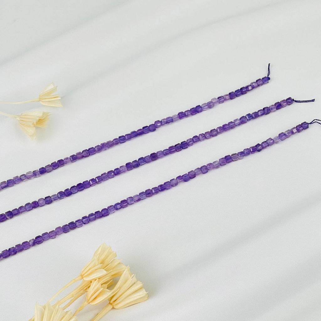 Бусины для украшений из Аметиста (96 бусин) 39 см