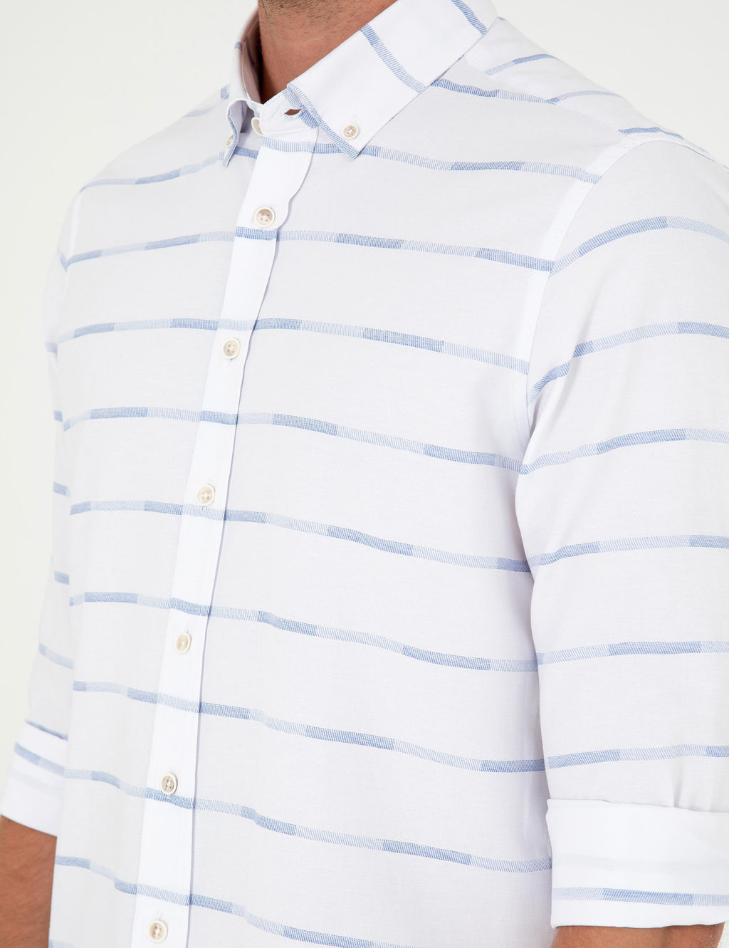 Рубашка Pierre Cardin Slim Fit синяя с длинным рукавом