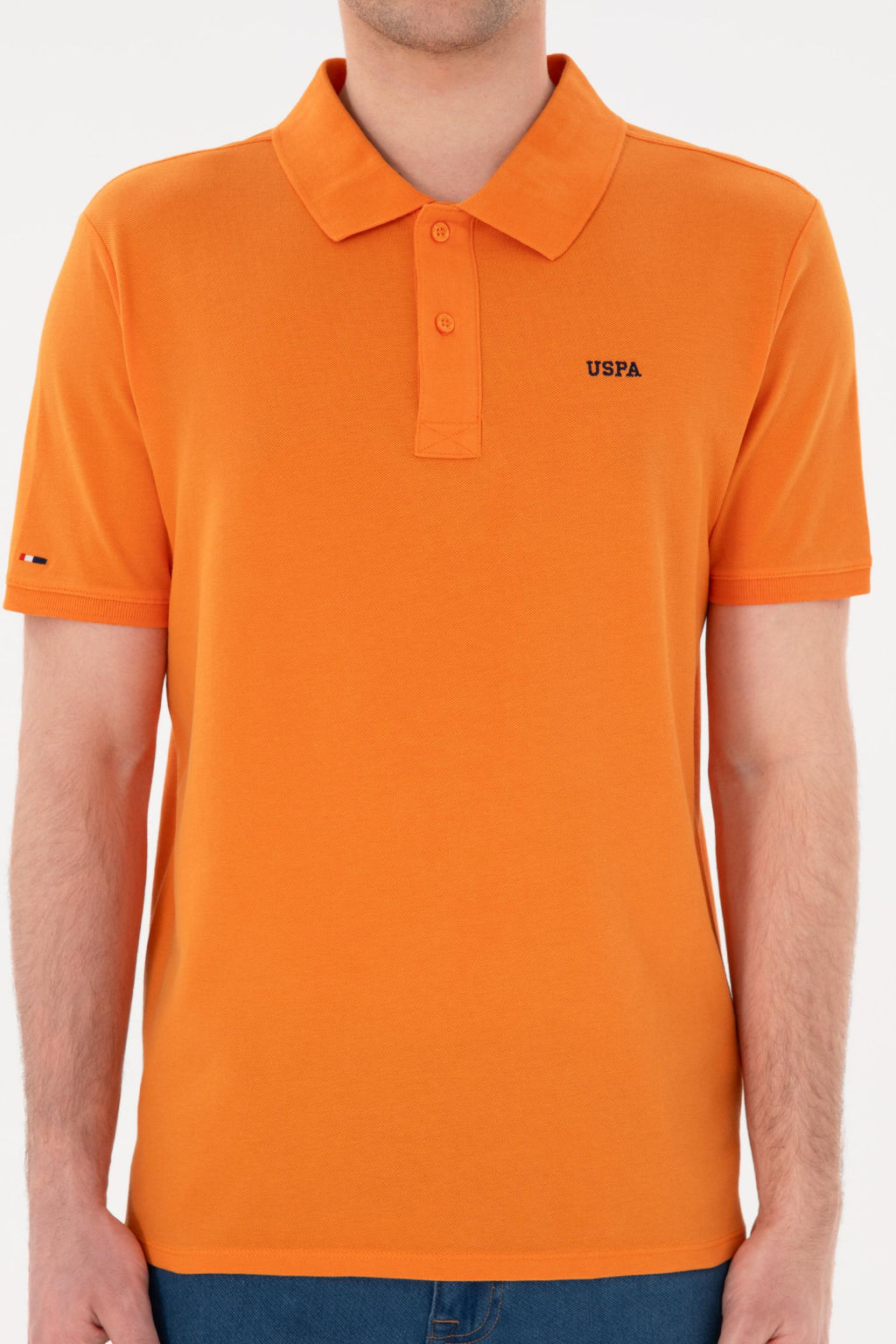 Футболка-поло U.S. Polo Assn Regular Fit Polo Yaka оранжевая из хлопка