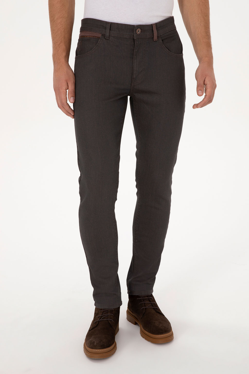 Erkek Kahverengi Slim Fit Jean Pantolon - U.s. polo assn фото 14