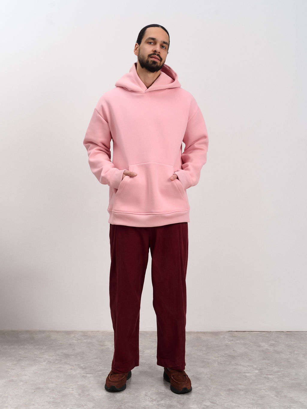 Толстовка мужская с капюшоном "Вasic" розовый