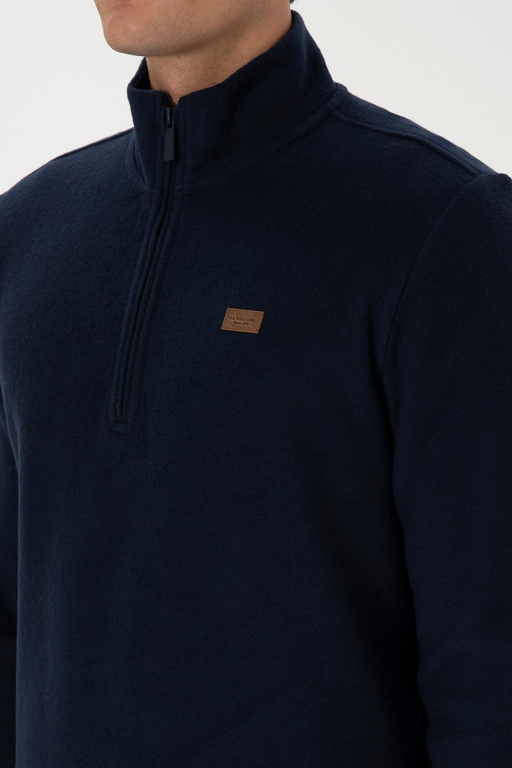 Erkek Regular Fit Yar_m Fermuarl_ Lacivert Basic Sweatshirt - U.s. polo assn фото 7