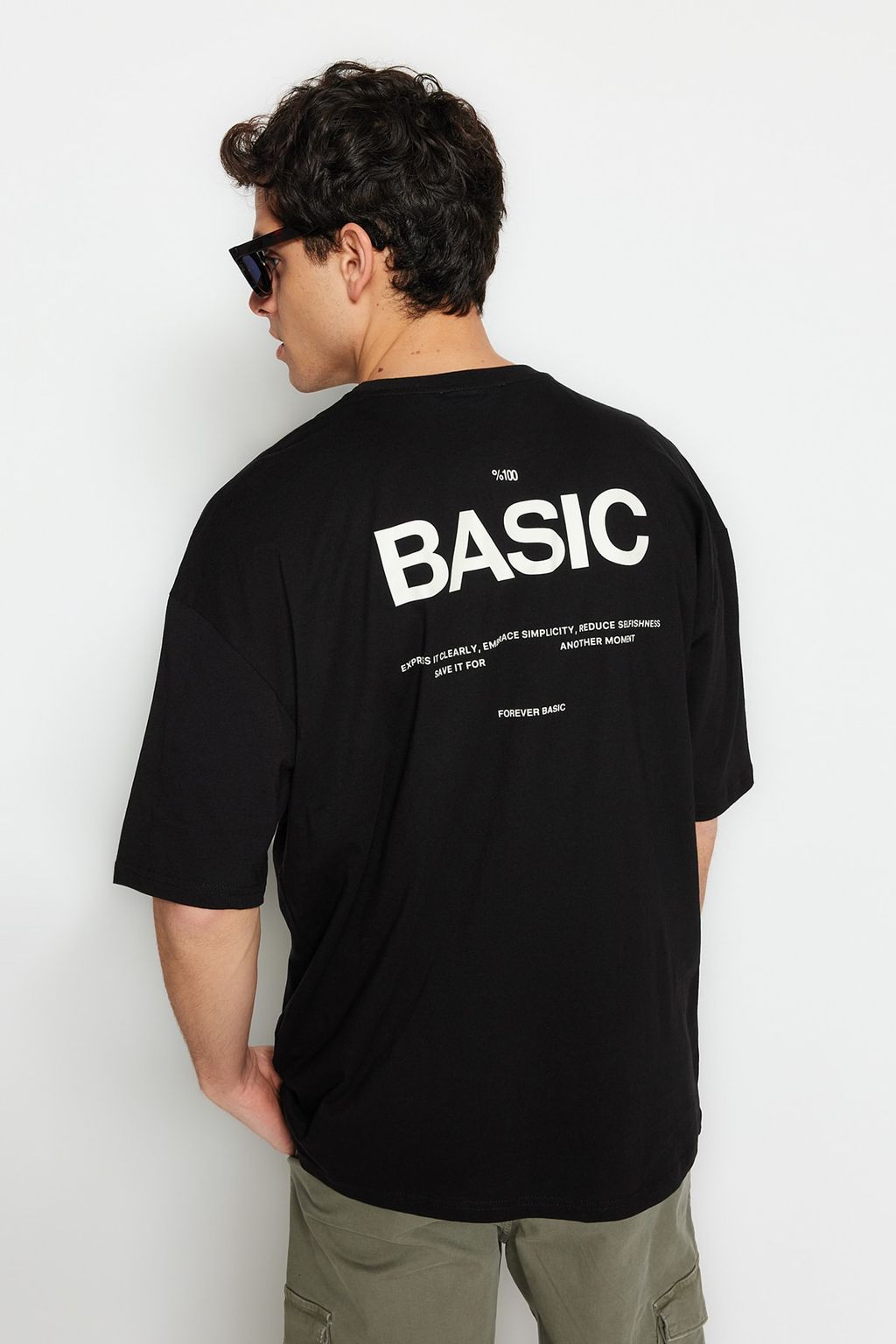 TRENDYOL MAN Gri Oversize Bisiklet Yaka Slogan Orme T-Shirt TMNSS23TS00263 - Trendyolmilla фото 9