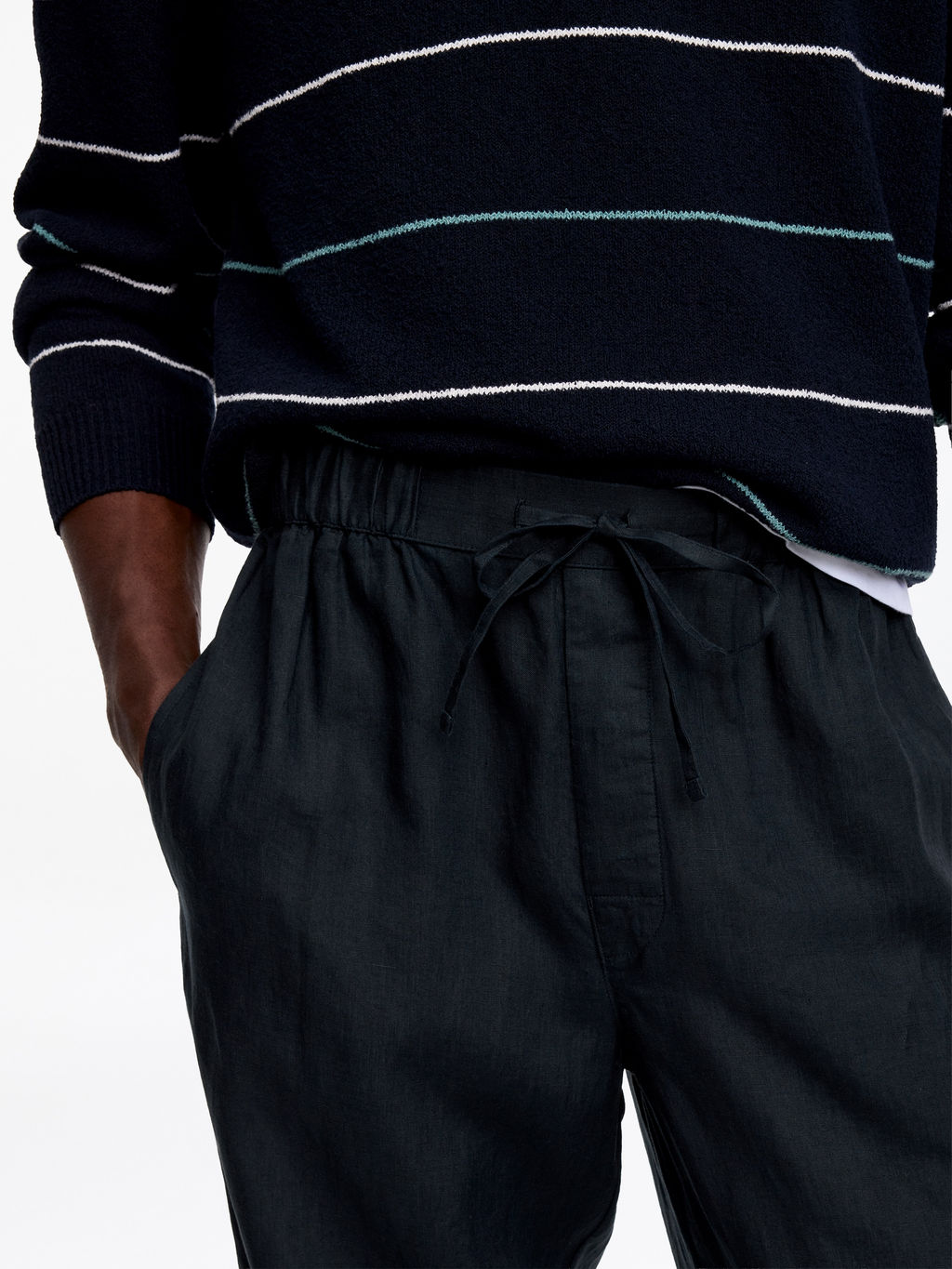 Pantalones de lino holgados - H&m фото 5