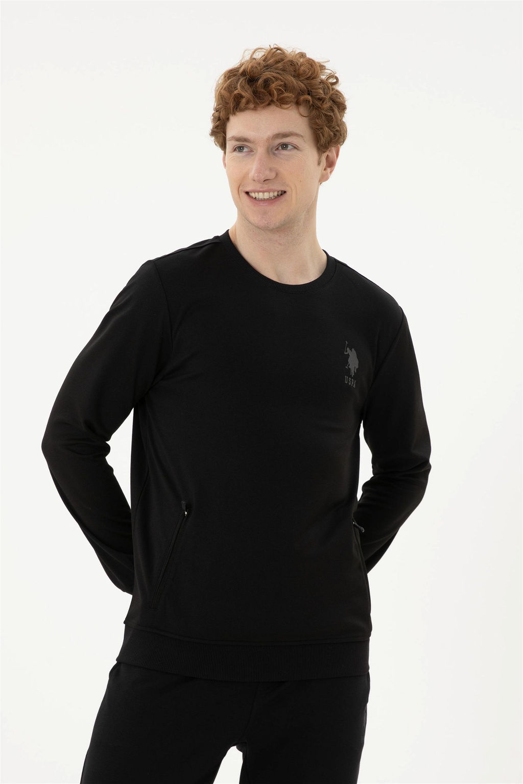 Мужской черный свитшот - U.s. polo assn фото 3