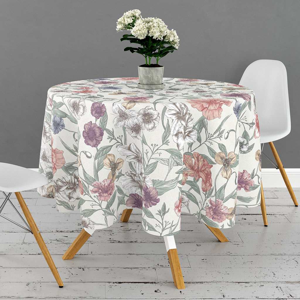 Скатерть д146см Марина Дор, диаметр стола до 105см, на 6 персон, рогожка, хлопок Премиум 186г/м2, упаковка классическая 28х41см, Домашняя мода (Россия)  фото 3