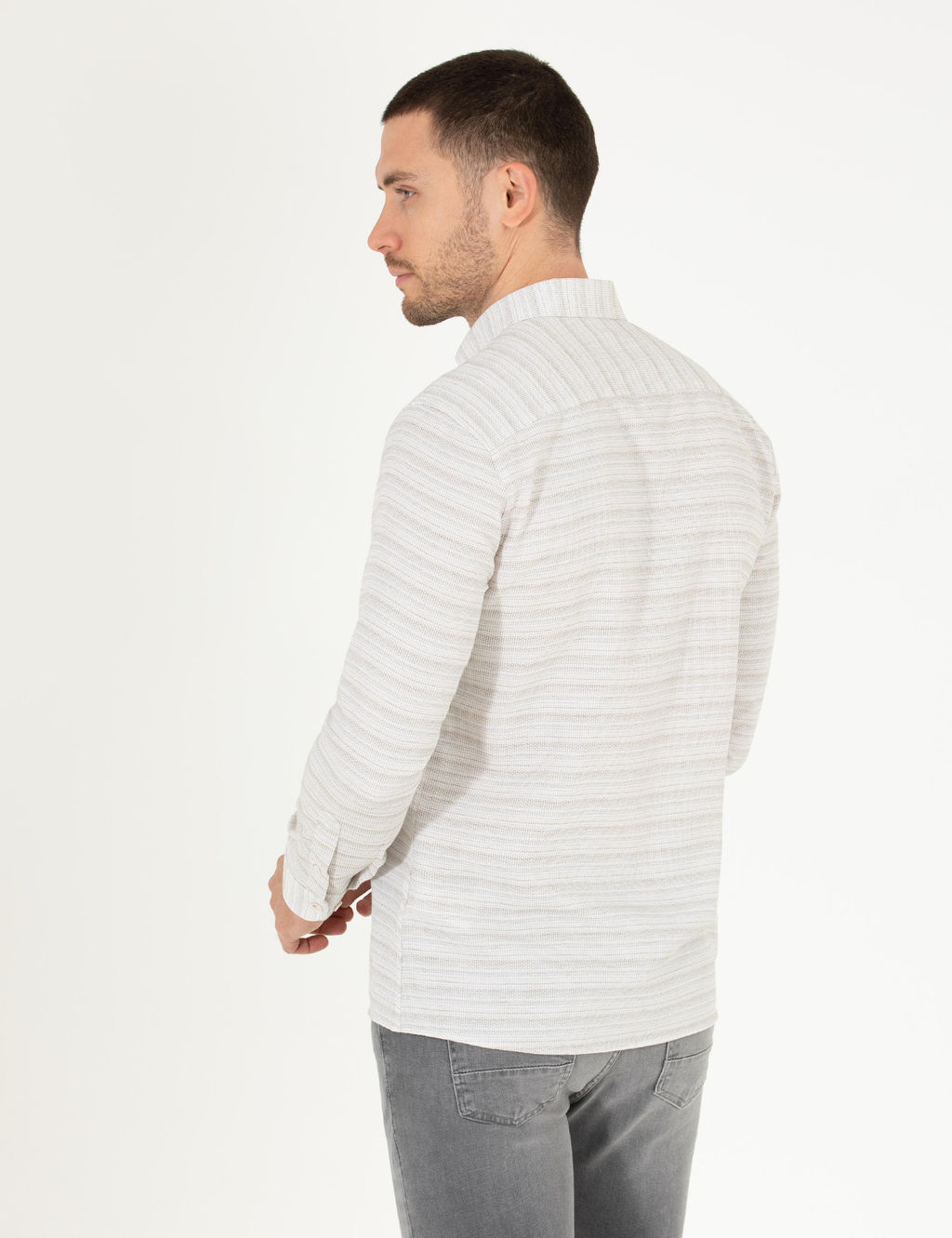 Рубашка Pierre Cardin Slim Fit с длинным рукавом хаки
