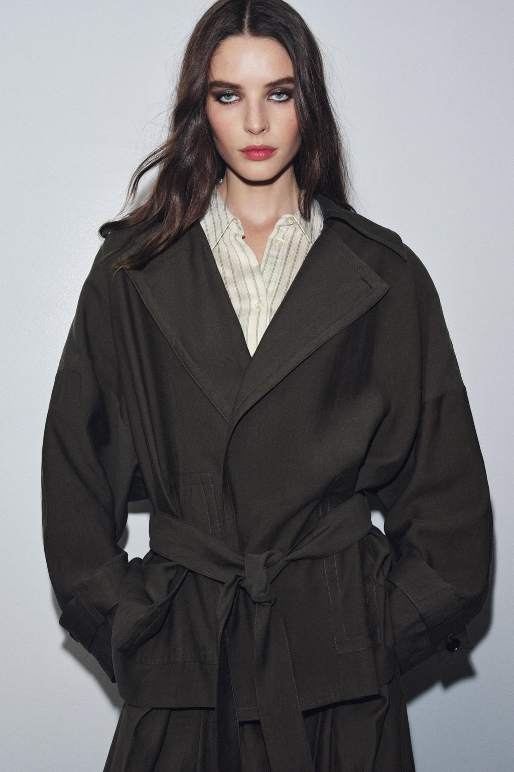ZW COLLECTION FLOWING BELTED JACKET - Zara фото 2