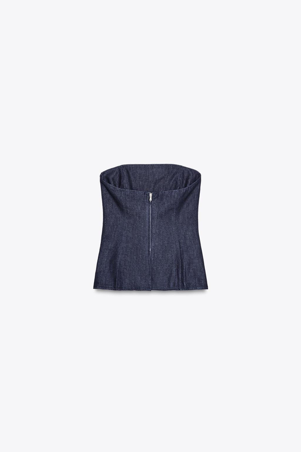 TRF DENIM BANDEAU TOP - Zara фото 9
