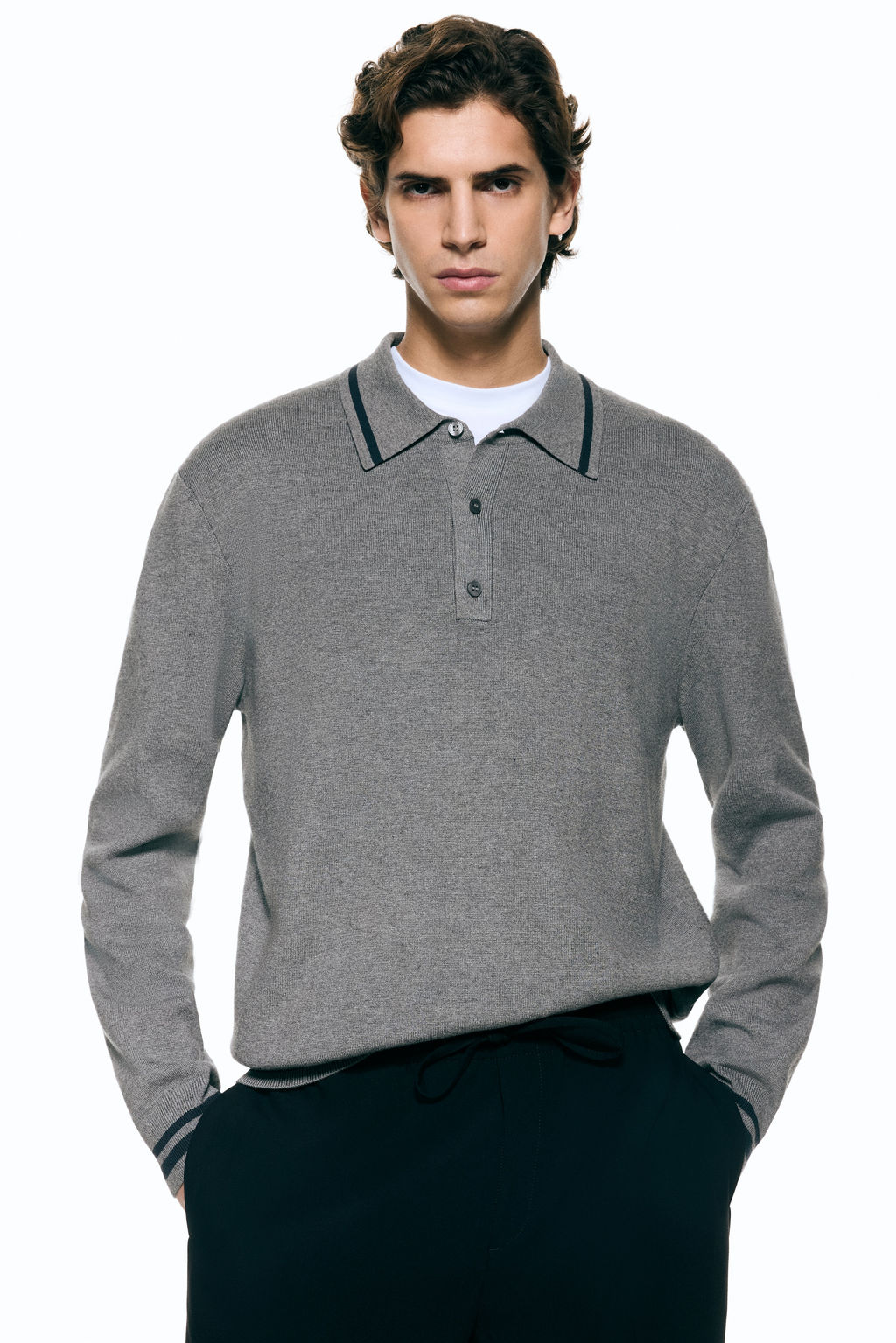 Polo de manga larga Relaxed Fit - H&m фото 3