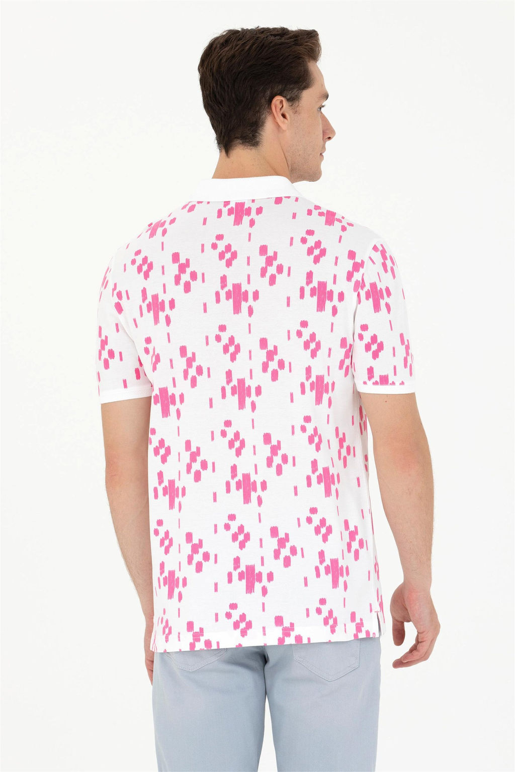 U. S. Polo Assn Мужская розовая футболка с воротником-поло - U.s. polo assn фото 5