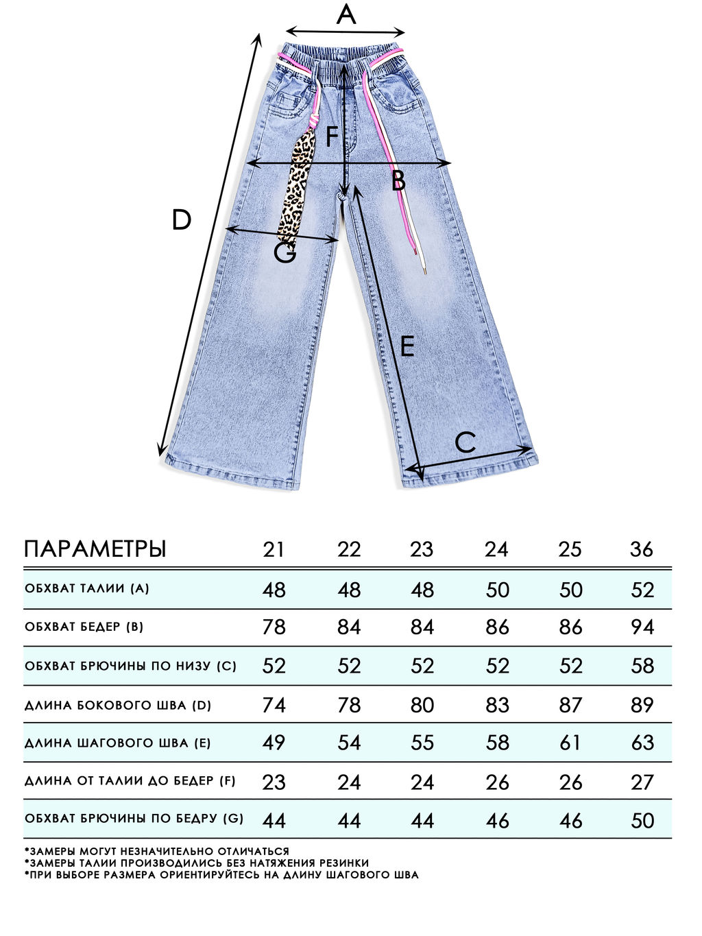 Джинсы-палаццо для девочек - СИНЯЯ МОДА фото 5