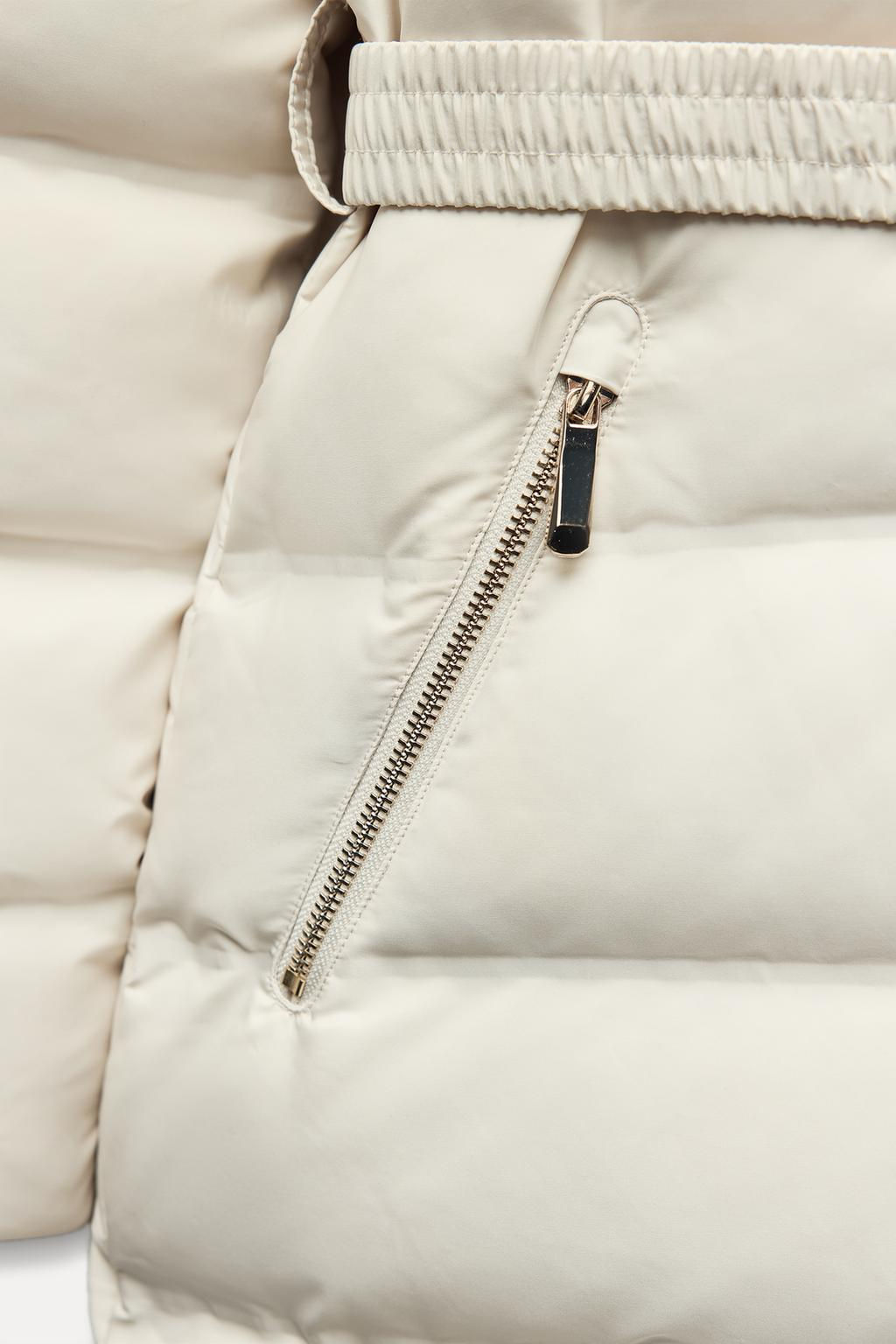 SEMI-LONG WIND PROTECTION HOODED PUFFER JACKET - Zara фото 9