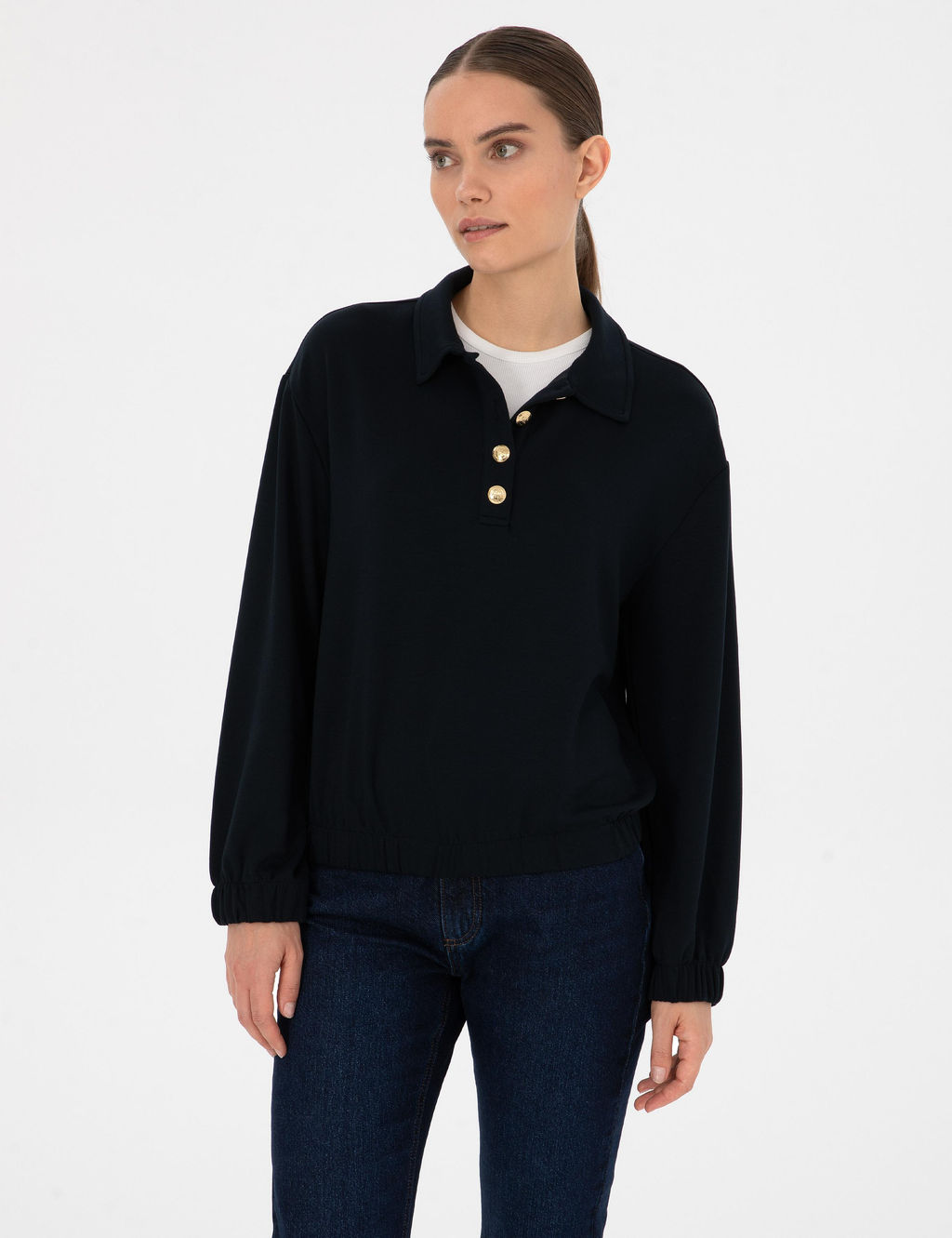 Lacivert Oversize Sweatshirt