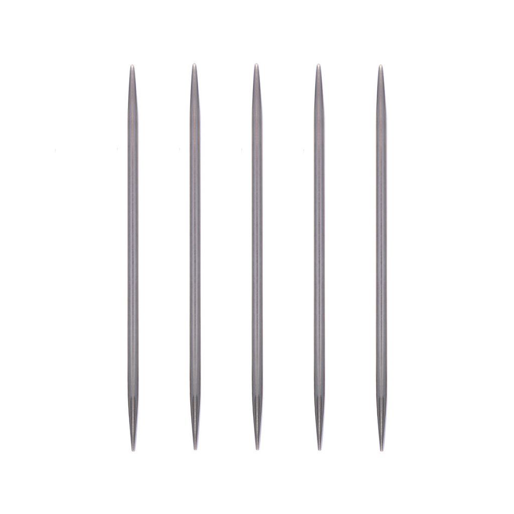 Спицы GAMMA 5-ти компл. чулочные MK5-10 сталь d 3.0 мм 10 см 5 шт под никель фото 4