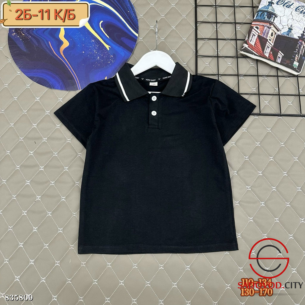 Футболка-поло однотонная