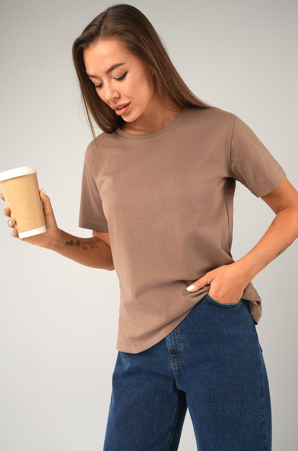 Женская базовая хлопковая футболка Happyfox