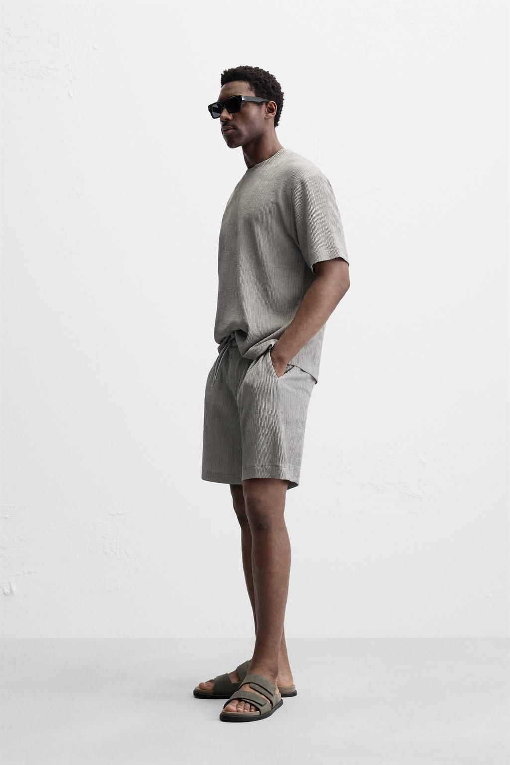 RELAXED FIT JACQUARD BERMUDA SHORTS - Zara фото 36
