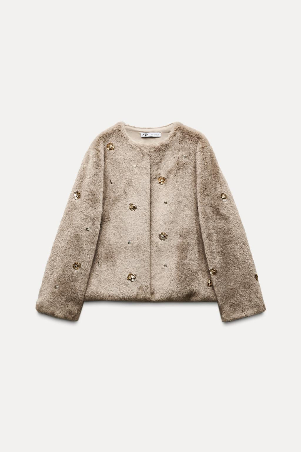 SHORT FAUX FUR COAT - Zara фото 2