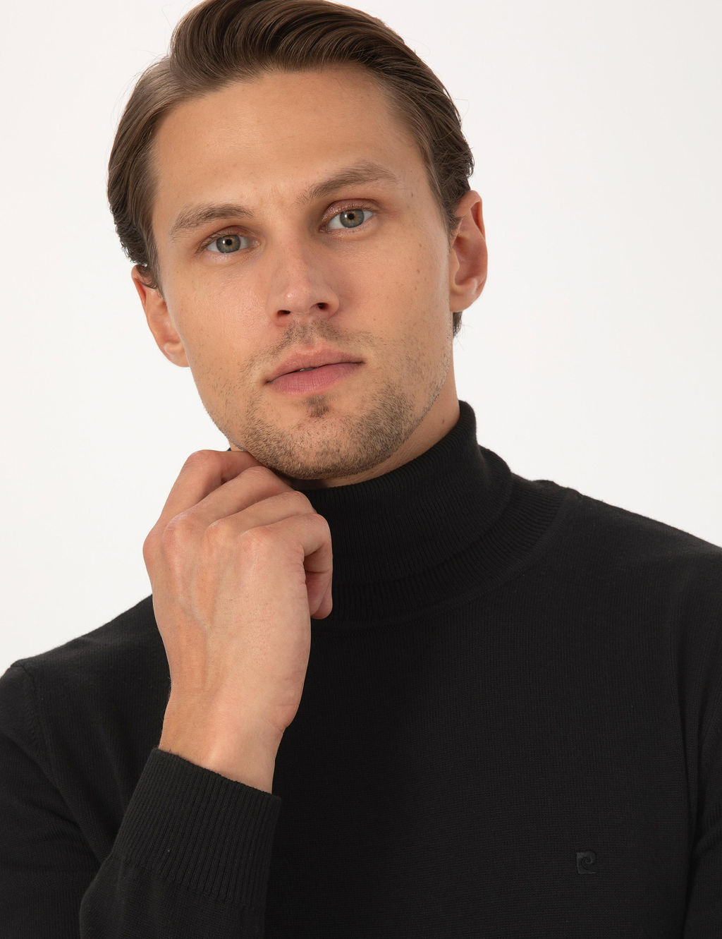 Siyah Slim Fit Bal_k__ Yaka Basic Triko Kazak - Pierre cardin фото 2