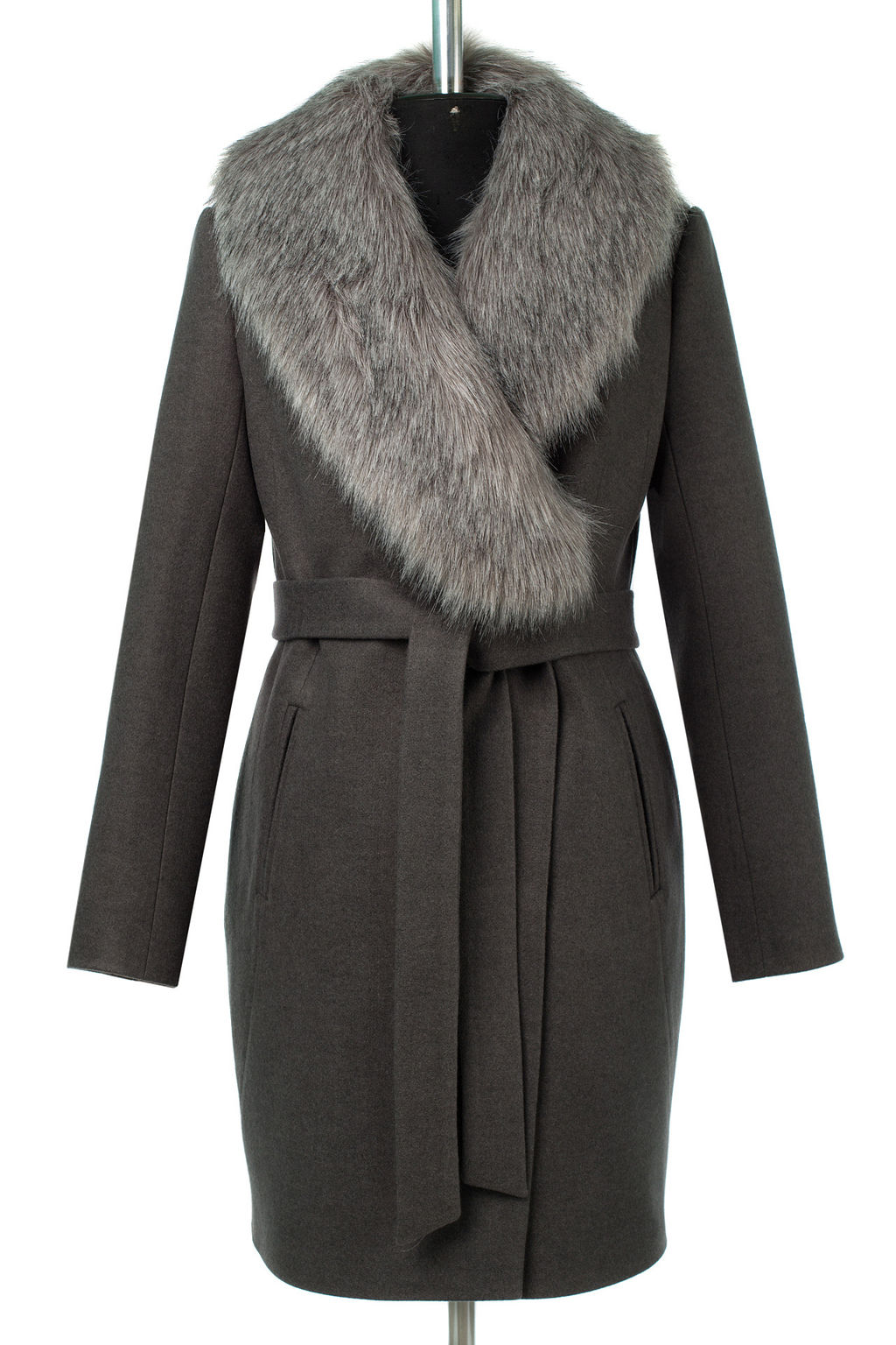 02-3072 Пальто женское утепленное (пояс) - El podio фото 16