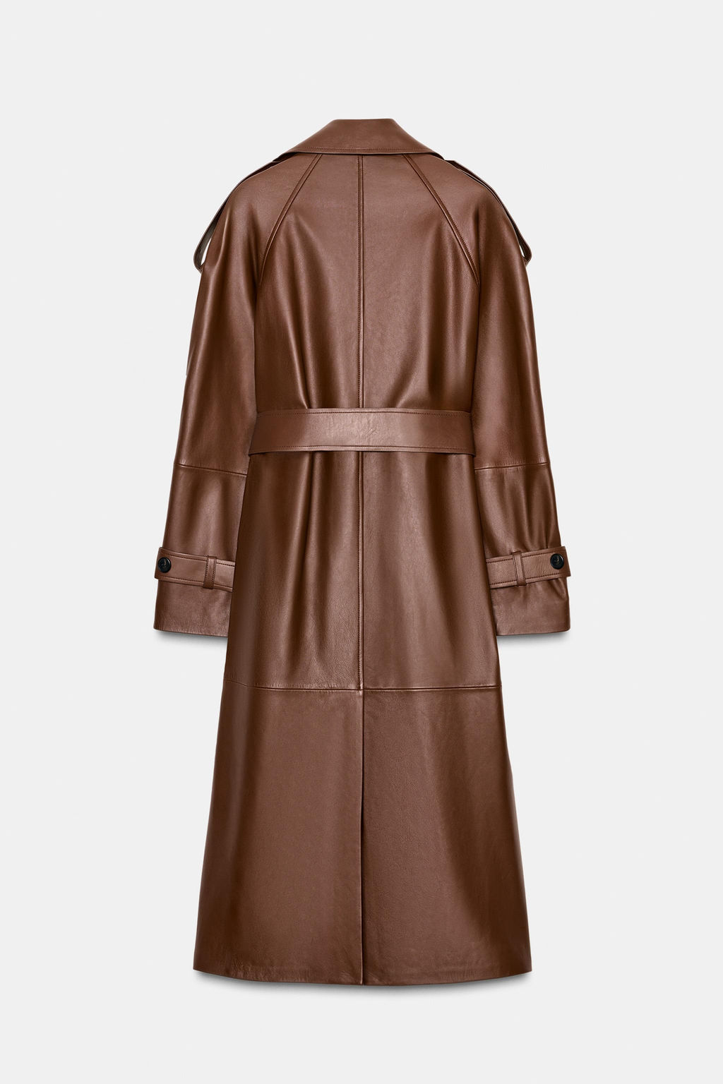 100% LEATHER LONG TRENCH COAT ZW COLLECTION LIMITED EDITION
