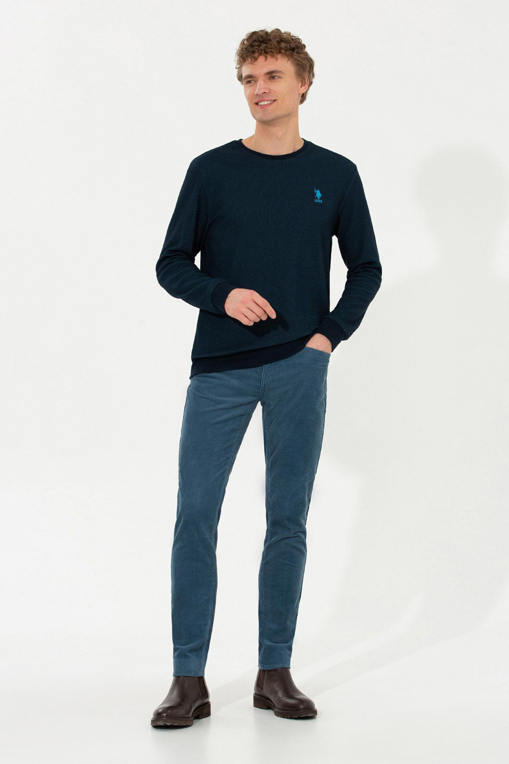 U. S. Polo Assn Мужские кобальтово-синие брюки из плотной ткани - U.s. polo assn фото 2