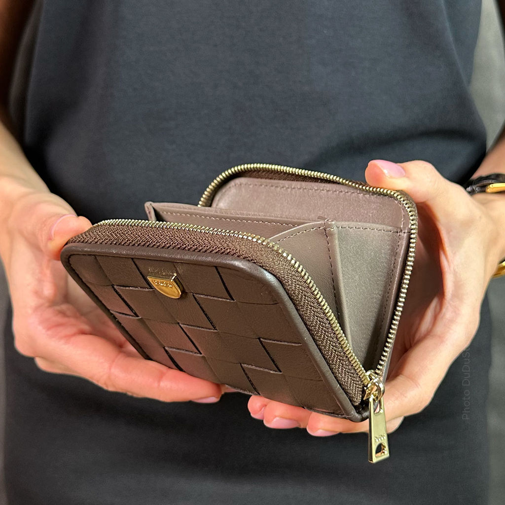 Итальянский кожаный кошелек для карт DuDu серии Hokkaido | кофейно-коричневый - Dudubags фото 7