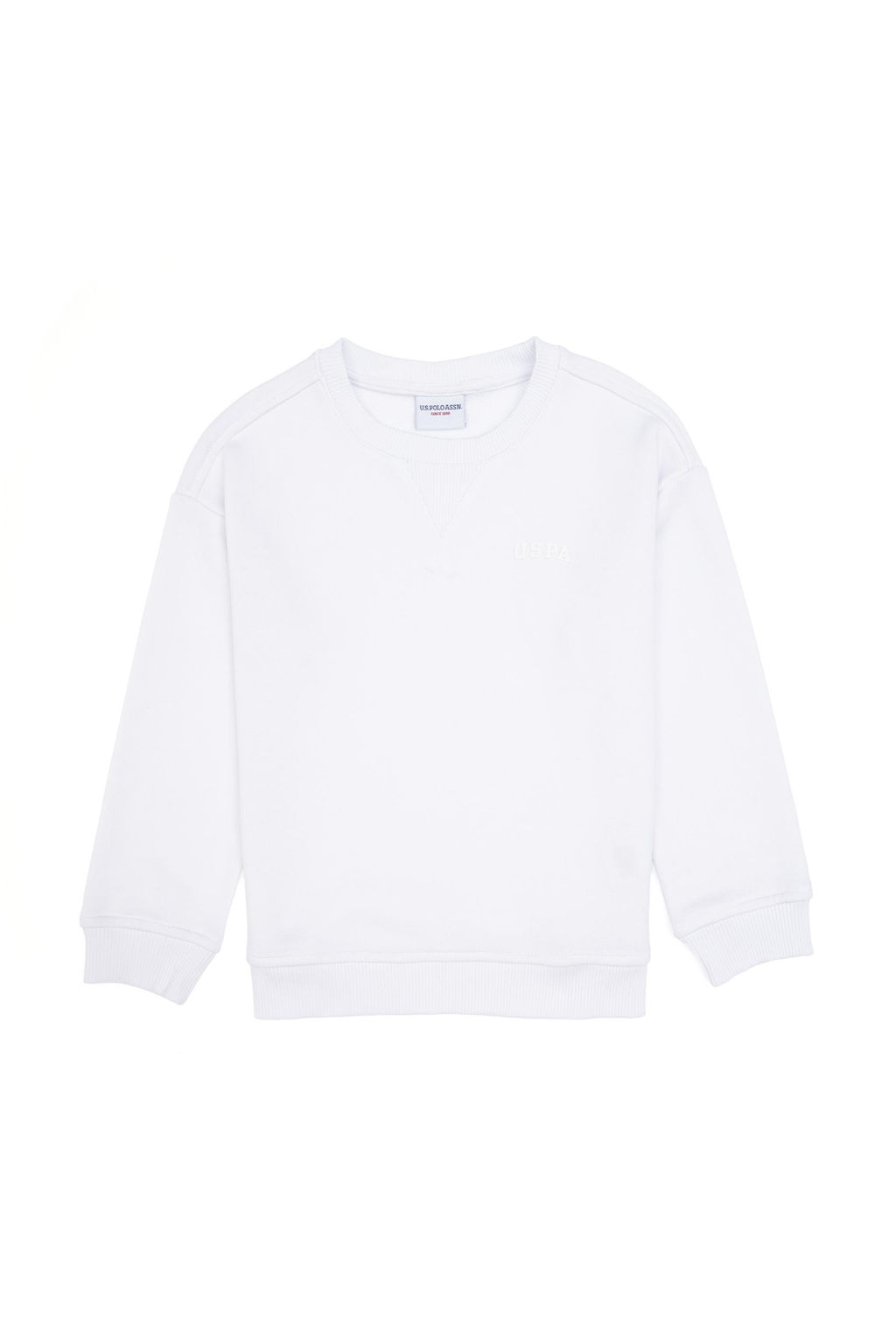 Erkek _ocuk Beyaz Basic Bisiklet Yaka Sweatshirt - U.s. polo assn фото 2