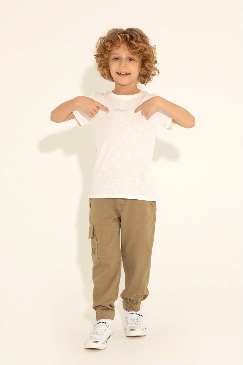 Футболка цвета экрю для мальчика - U.s. polo assn фото 6