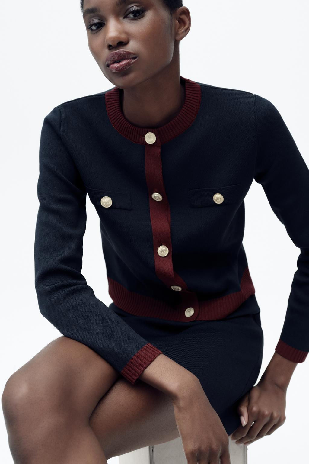 KNIT JACKET WITH GOLD BUTTONS - Zara фото 12