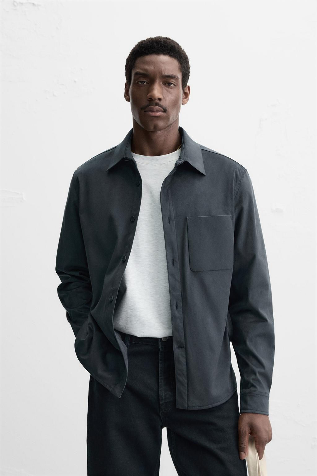 LIGHTWEIGHT FAUX SUEDE OVERSHIRT - Zara фото 10