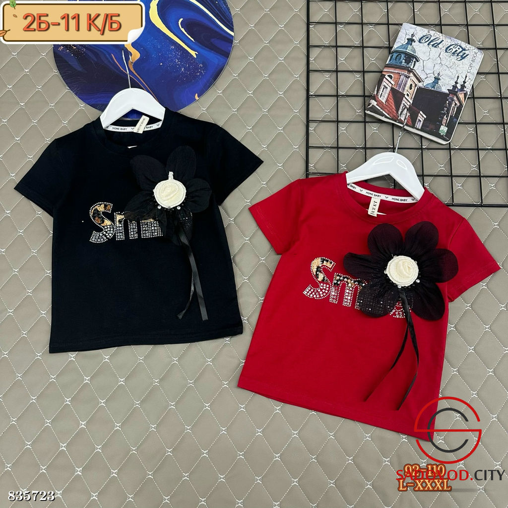 Футболка для девочки с цветком