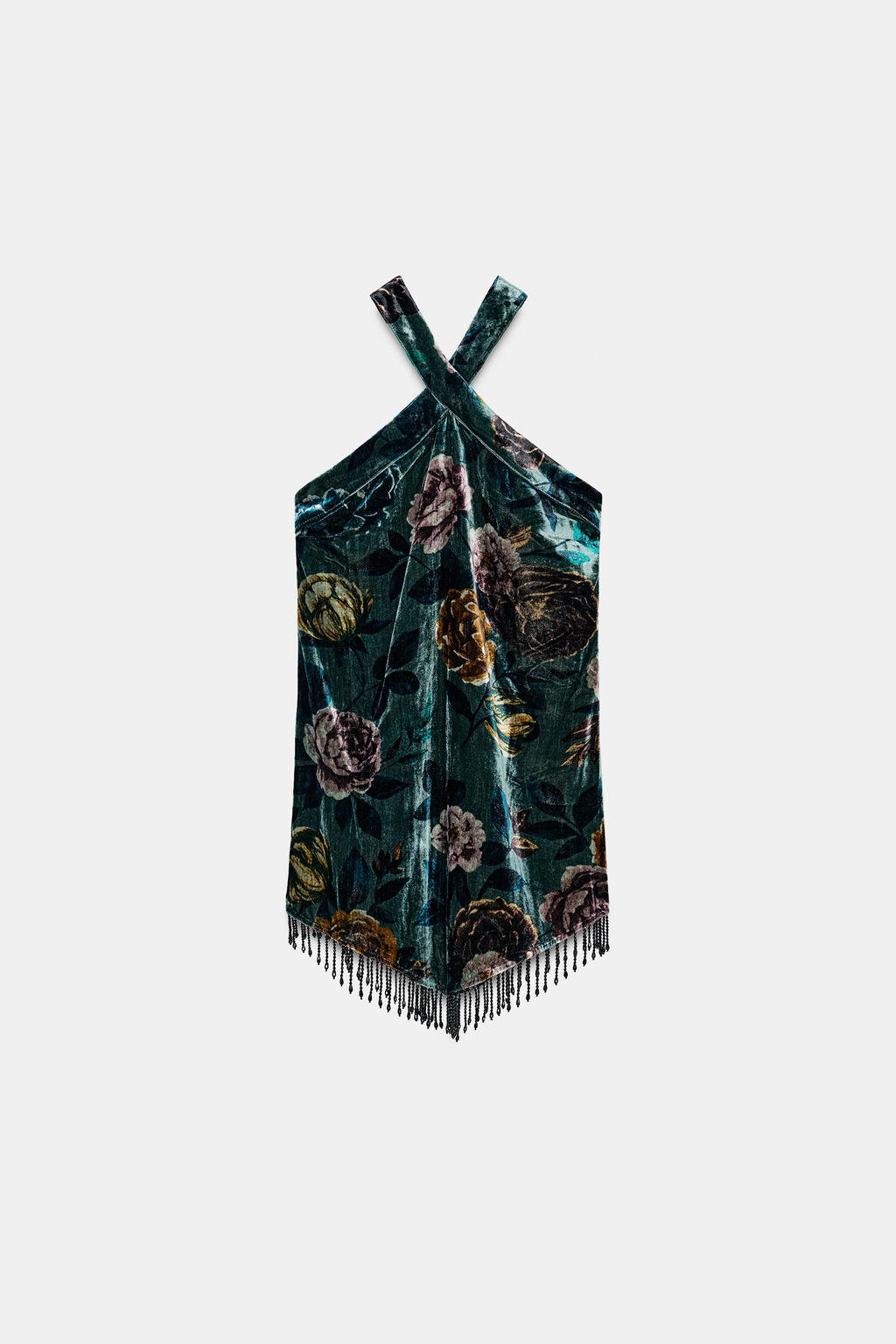 VELVET DRESS WITH FRINGING - Zara фото 6