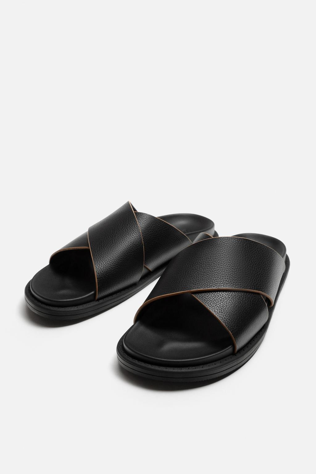 CRISS-CROSS LEATHER SANDALS - Zara фото 7